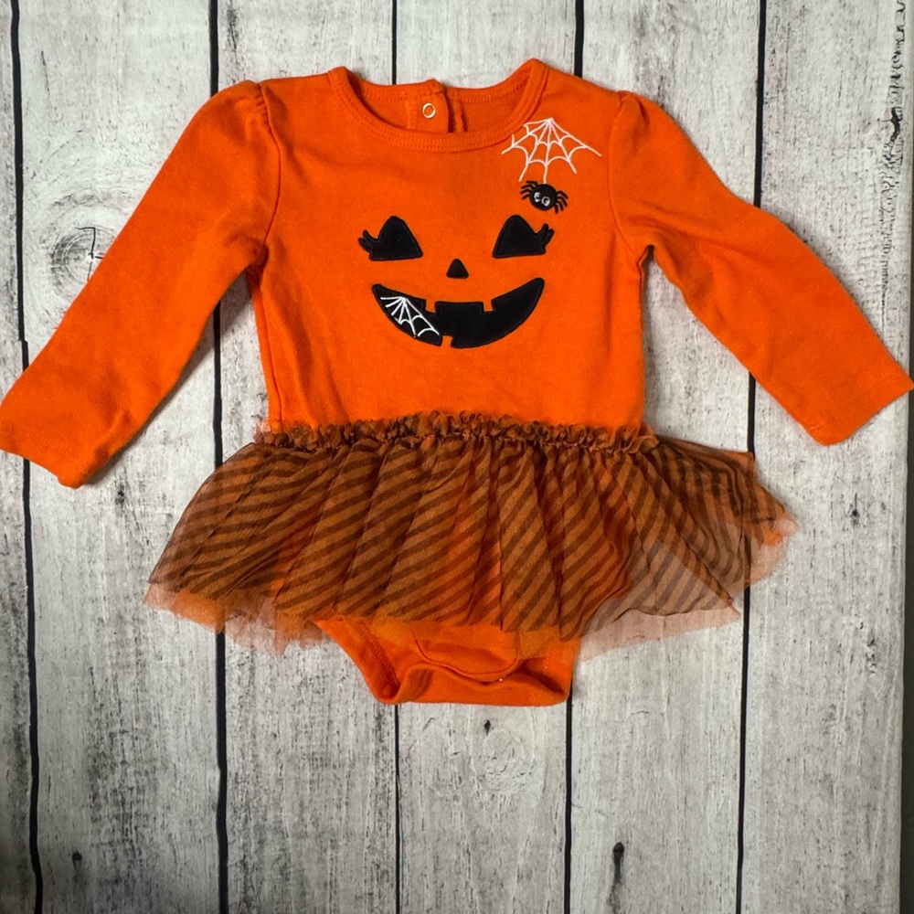 Way to Celebrate Infant Baby Girls Halloween Pumpkin Body Suit Tutu 6-9 Months